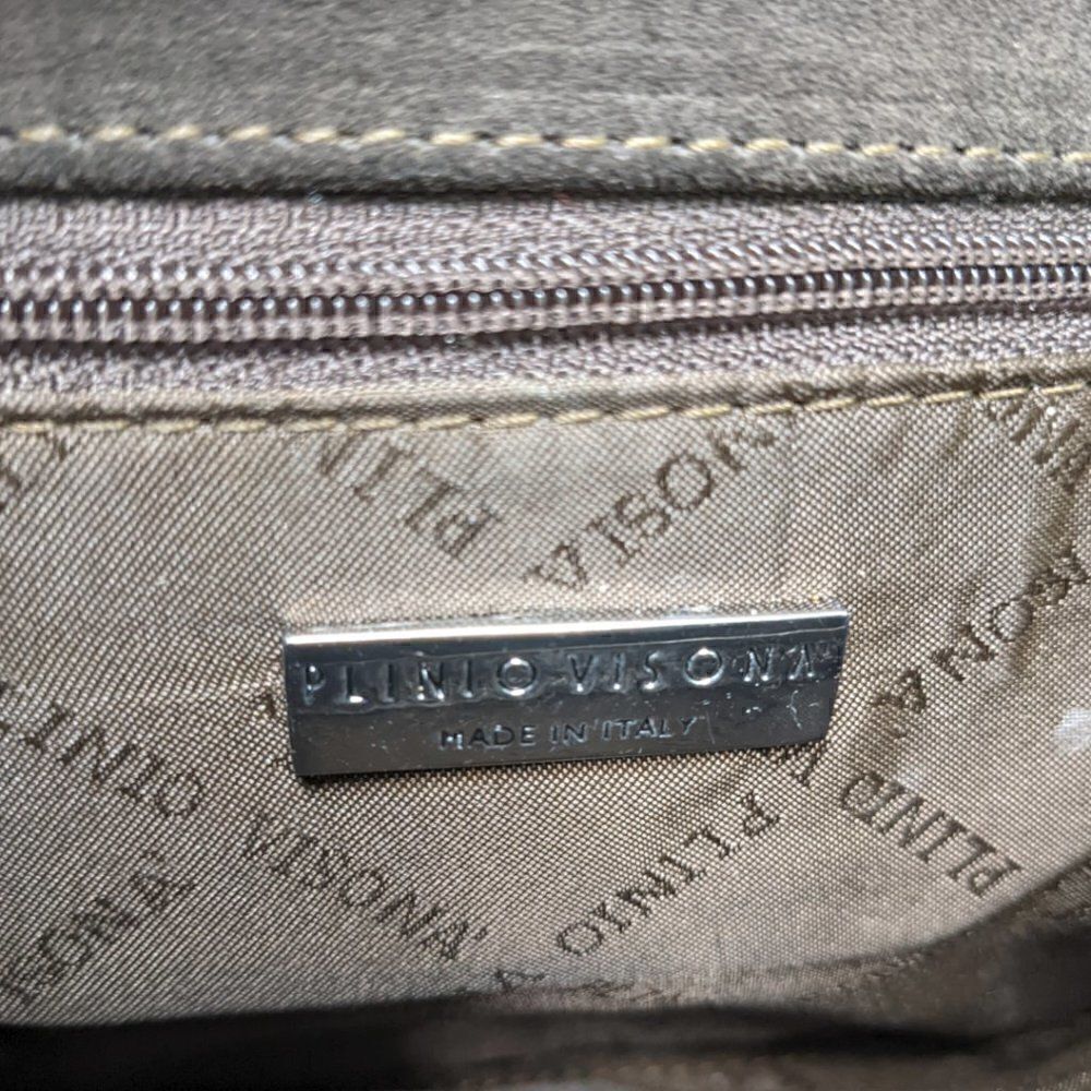 Plinio Visona’s Women's Italian Spazzolatto and Hair Calf Sleek Brown Clutch Bag - Picture 6 of 7
